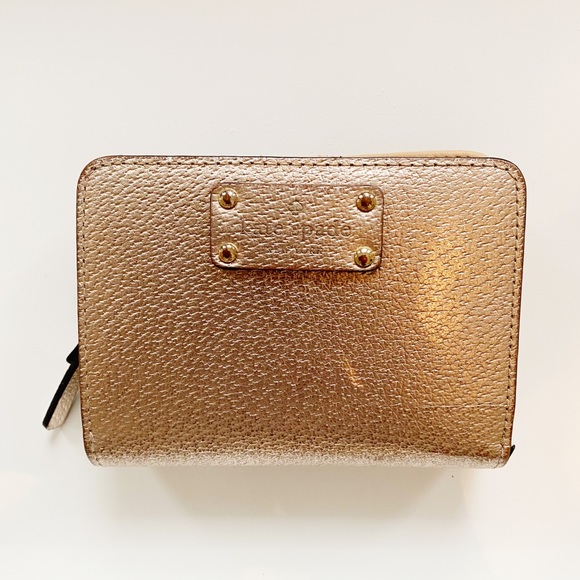 Kate Spade small Rose Gold Pebbled Leather Wallet - Picture 2 of 8